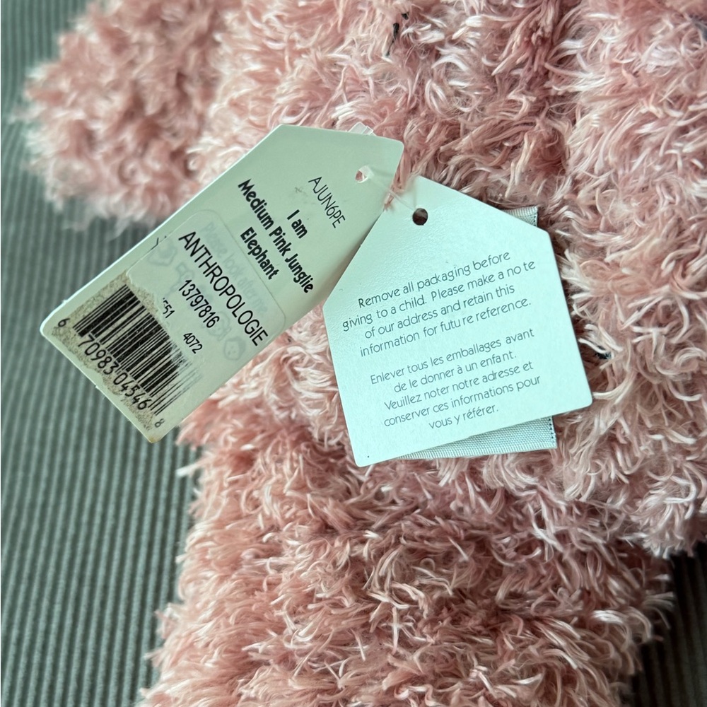 NWT *Very Rare* Vintage Jellycat London Medium Pink Junglie Elephant RETIRED - Picture 6 of 12
